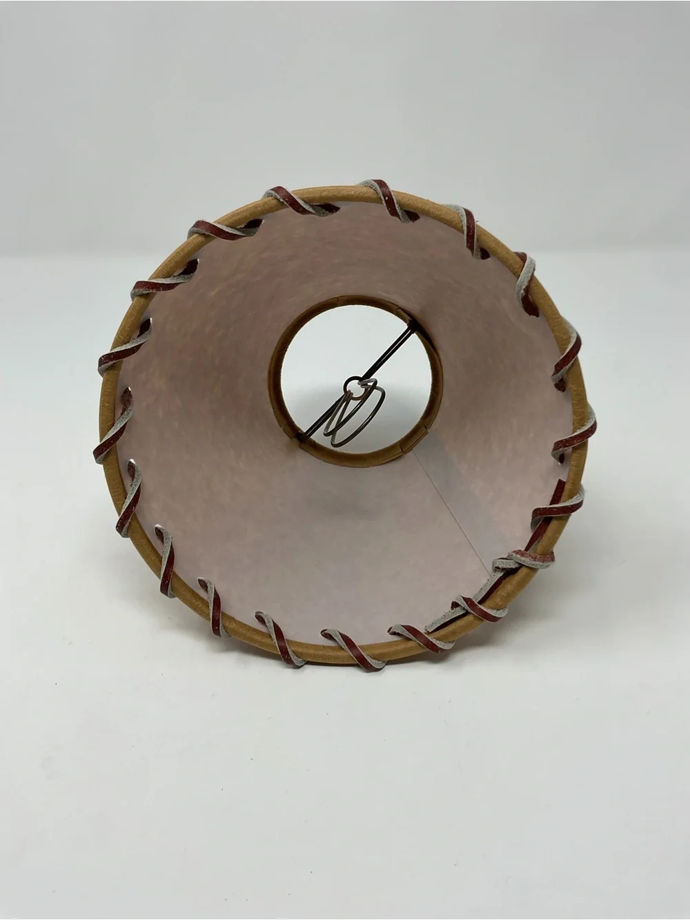 Handstitched Tan Lamp Shade – Rustic Home Accent